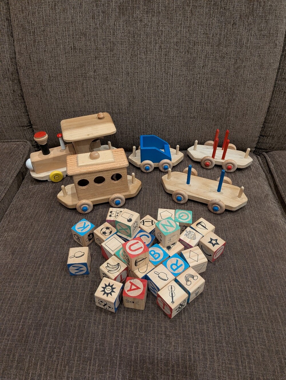 Wooden Blocks & Train Parts